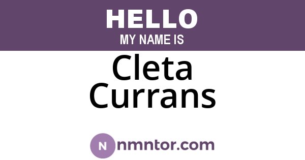 Cleta Currans