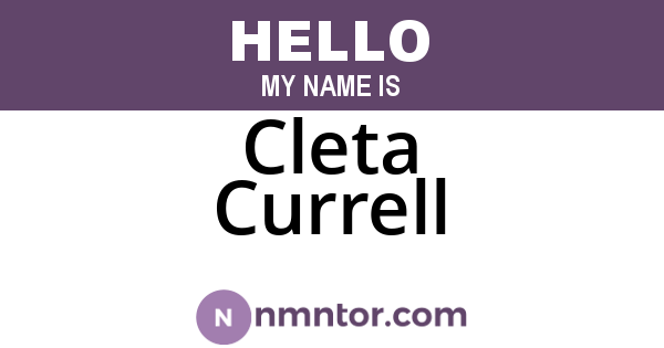 Cleta Currell