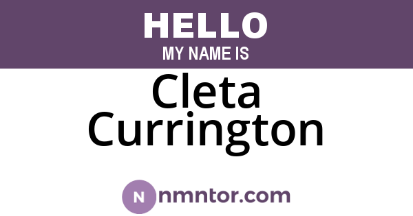 Cleta Currington