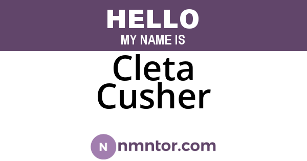 Cleta Cusher