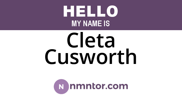 Cleta Cusworth