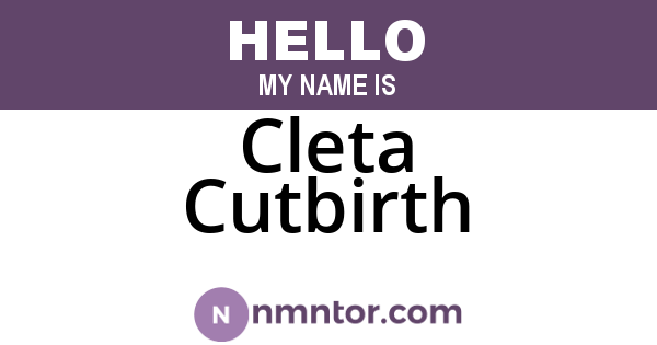 Cleta Cutbirth
