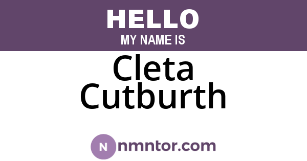 Cleta Cutburth