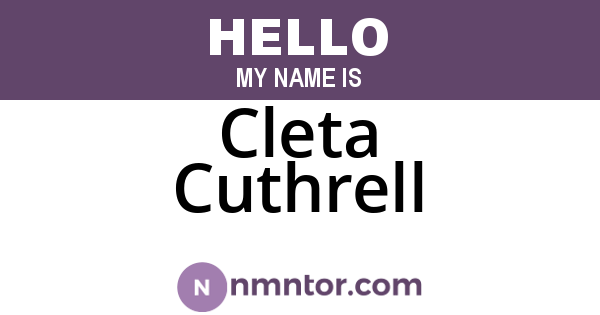Cleta Cuthrell