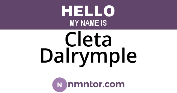 Cleta Dalrymple