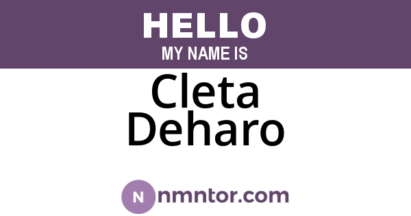 Cleta Deharo