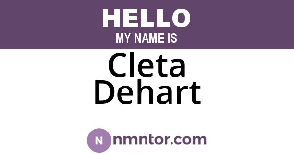 Cleta Dehart