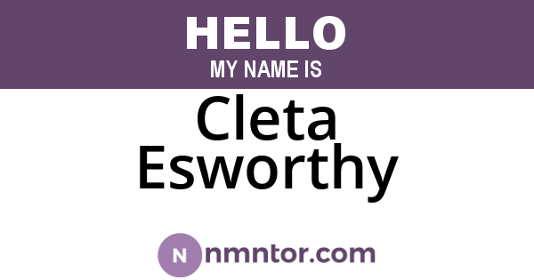 Cleta Esworthy
