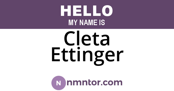 Cleta Ettinger