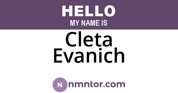 Cleta Evanich