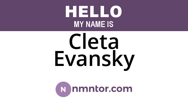 Cleta Evansky