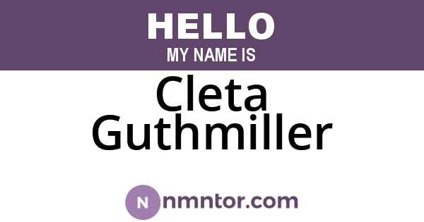 Cleta Guthmiller