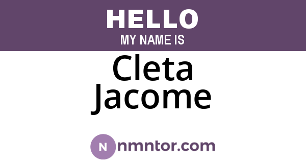 Cleta Jacome