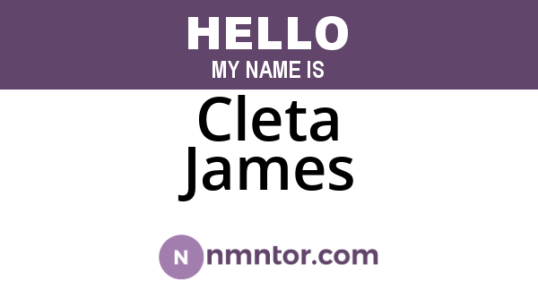 Cleta James