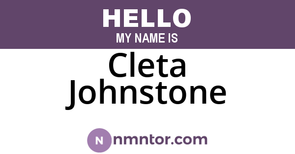 Cleta Johnstone