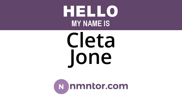 Cleta Jone