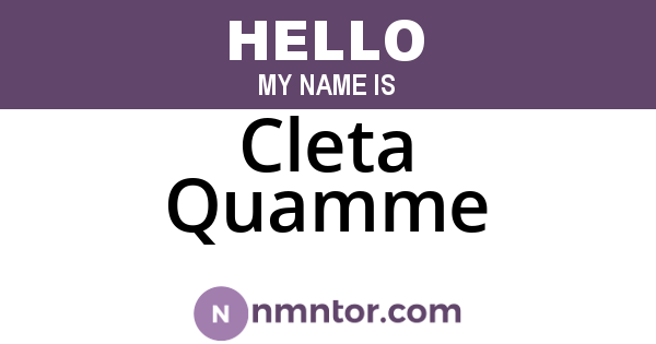 Cleta Quamme