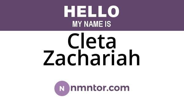 Cleta Zachariah