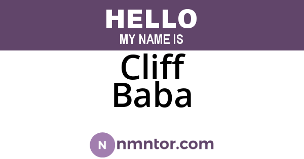 Cliff Baba