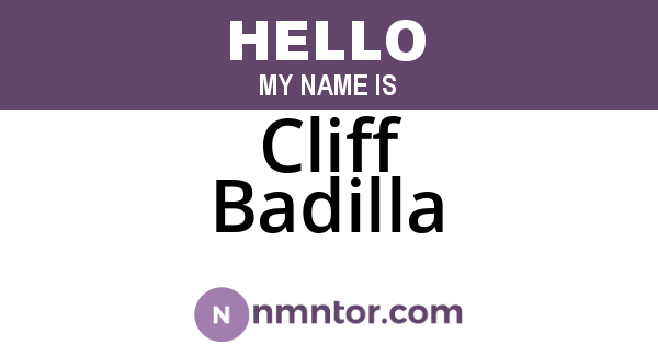 Cliff Badilla