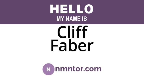 Cliff Faber