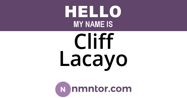 Cliff Lacayo