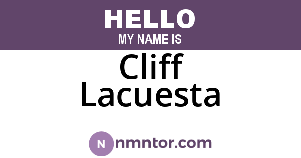 Cliff Lacuesta