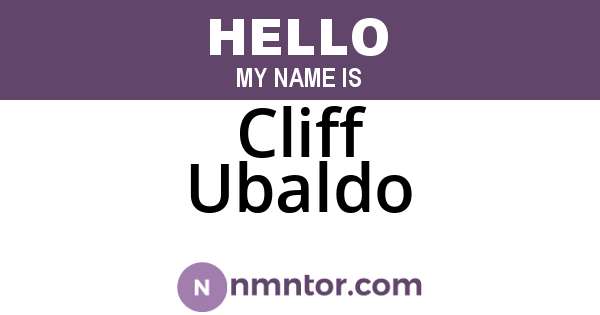 Cliff Ubaldo