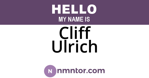 Cliff Ulrich
