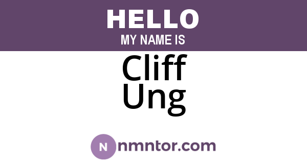 Cliff Ung