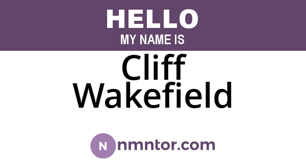 Cliff Wakefield