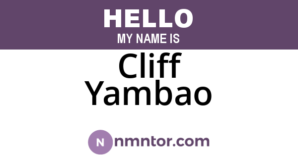 Cliff Yambao