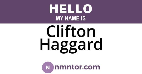 Clifton Haggard