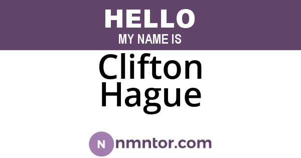 Clifton Hague
