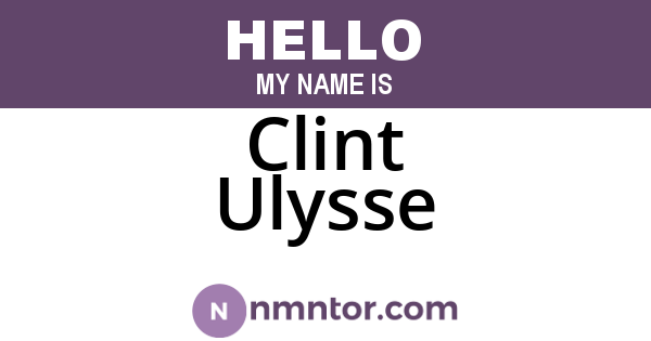 Clint Ulysse