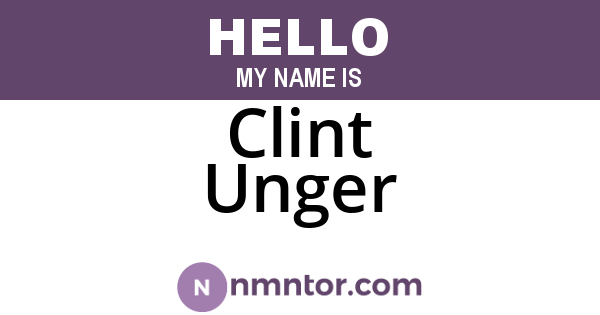 Clint Unger
