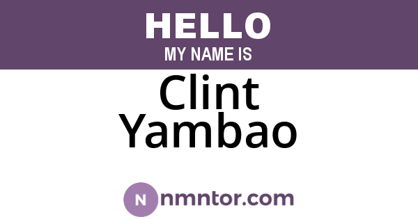 Clint Yambao