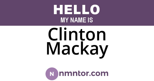 Clinton Mackay