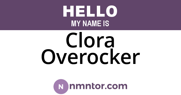 Clora Overocker