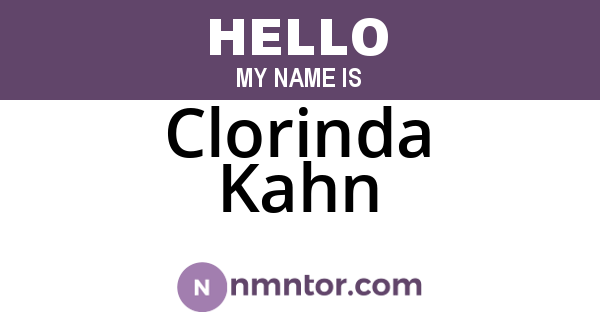 Clorinda Kahn