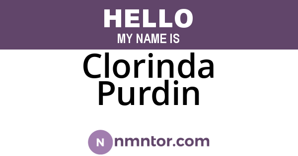 Clorinda Purdin