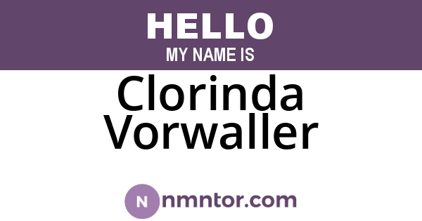 Clorinda Vorwaller