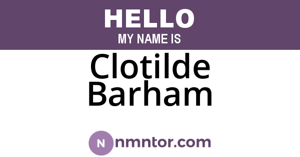 Clotilde Barham
