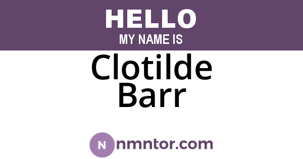Clotilde Barr