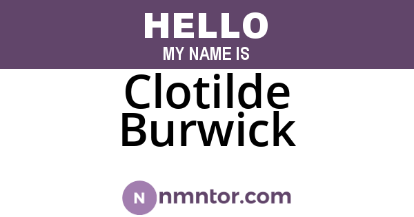 Clotilde Burwick