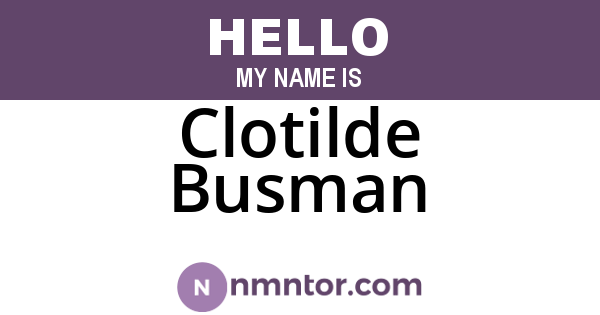 Clotilde Busman