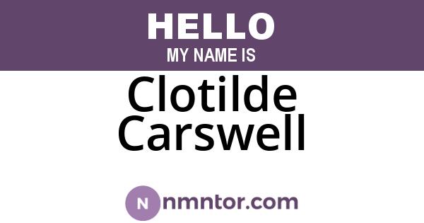 Clotilde Carswell