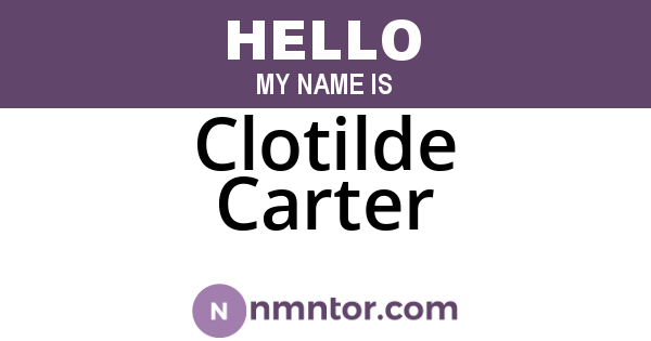 Clotilde Carter