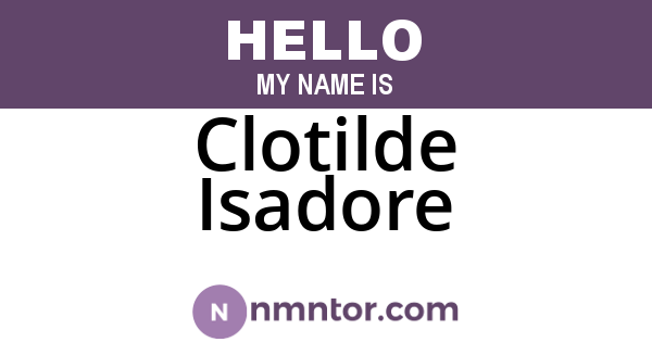 Clotilde Isadore