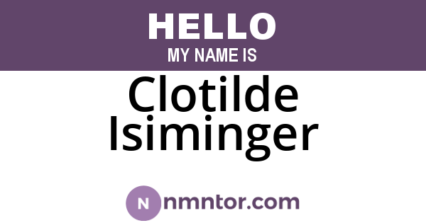 Clotilde Isiminger